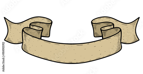 Illustration of banner ribbon isolated pita