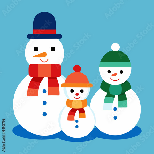 snowman family a family vector illustration