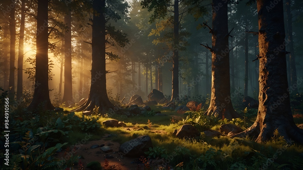 Obraz premium morning in the forest