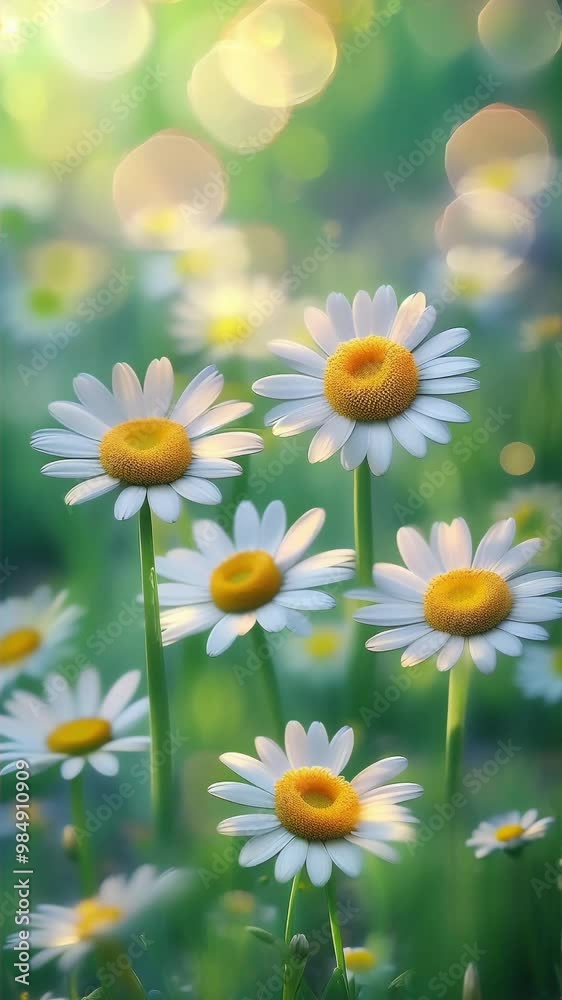 daisies in the garden, seamless looping