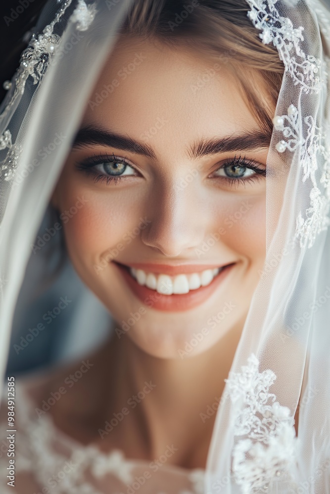 Portrait of beautiful bride in veil Portrait of beautiful bride in veil