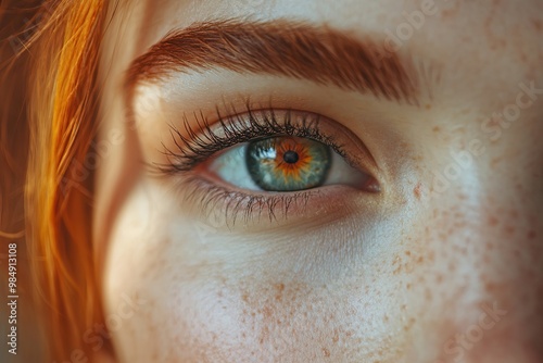 Macro photo of woman eye with beautiful eye makeup