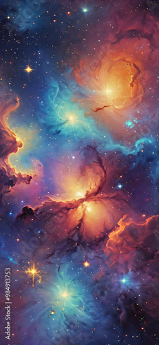 Abstract galaxy, phone wallpaper, phone background