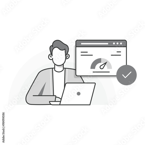 Performance Monitoring Icon. Speed Optimization Graphic. Website Performance Symbol. Fast Load Times Certification.