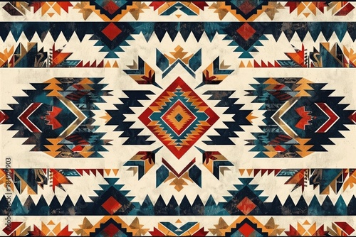 Navajo inspired seamless pattern for home decor.