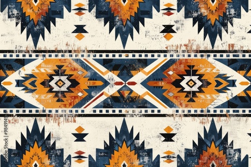 Navajo inspired seamless pattern for home decor.