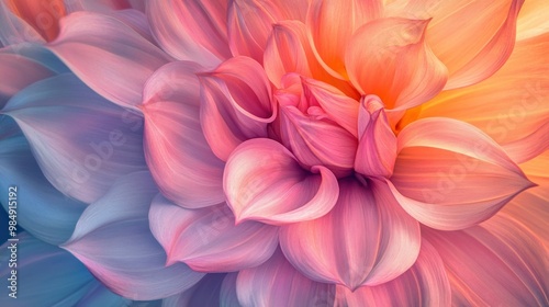 Close-up of Delicate Pink and Peach Flower Petals photo