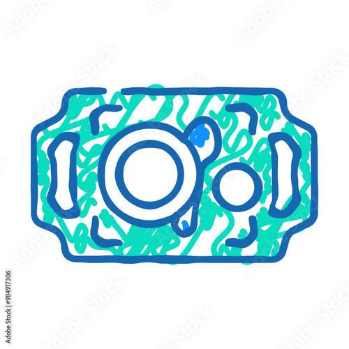 dishware on tray buffet doodle icon sketch vector. dishware on tray buffet sign. isolated symbol illustration