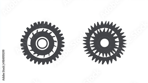 Circular saw blade icon A line illustration representing a steelcutting machine or circular saw blade silhouette