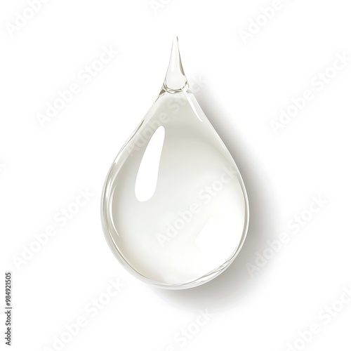 Gel serum texture. Clear cosmetic cream drop. Liquid skincare product swatch isolated on white background. Generative Ai