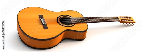 Guitar classic isolated on white background. Angled view. Musical instrument concept. Generative Ai