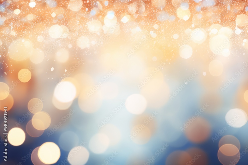 Sparkling glittering blue and gold bokeh lights background. Concept for Christmas holiday, celebration, New Year's Eve Sparkling glittering blue and gold bokeh lights background. Concept for Christmas holiday, celebration, New Year's Eve