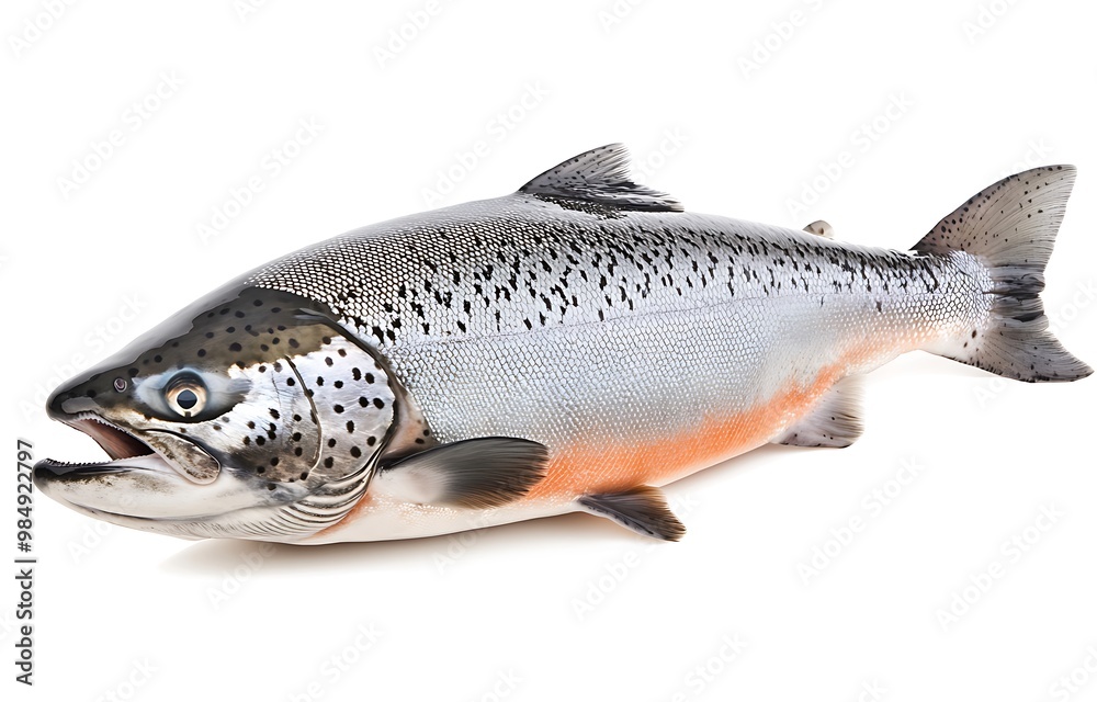 salmon isolated on white background. Generative Ai salmon isolated on white background. Generative Ai