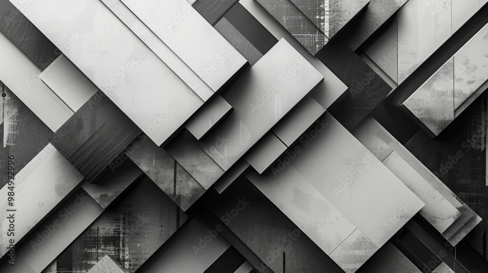 Fototapeta premium An abstract concept of digital learning with a monochromatic color scheme of black, white, and grey.