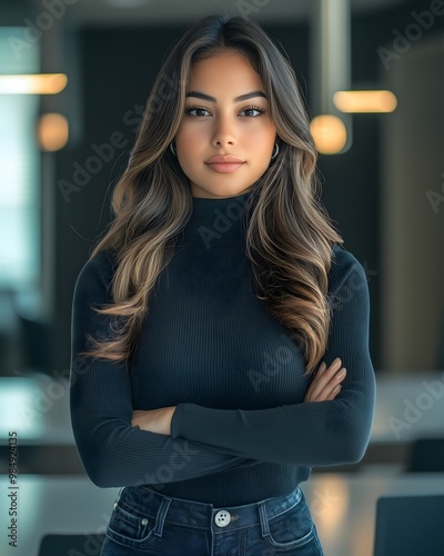 Professional Portrait of a Confident Latina Businesswoman