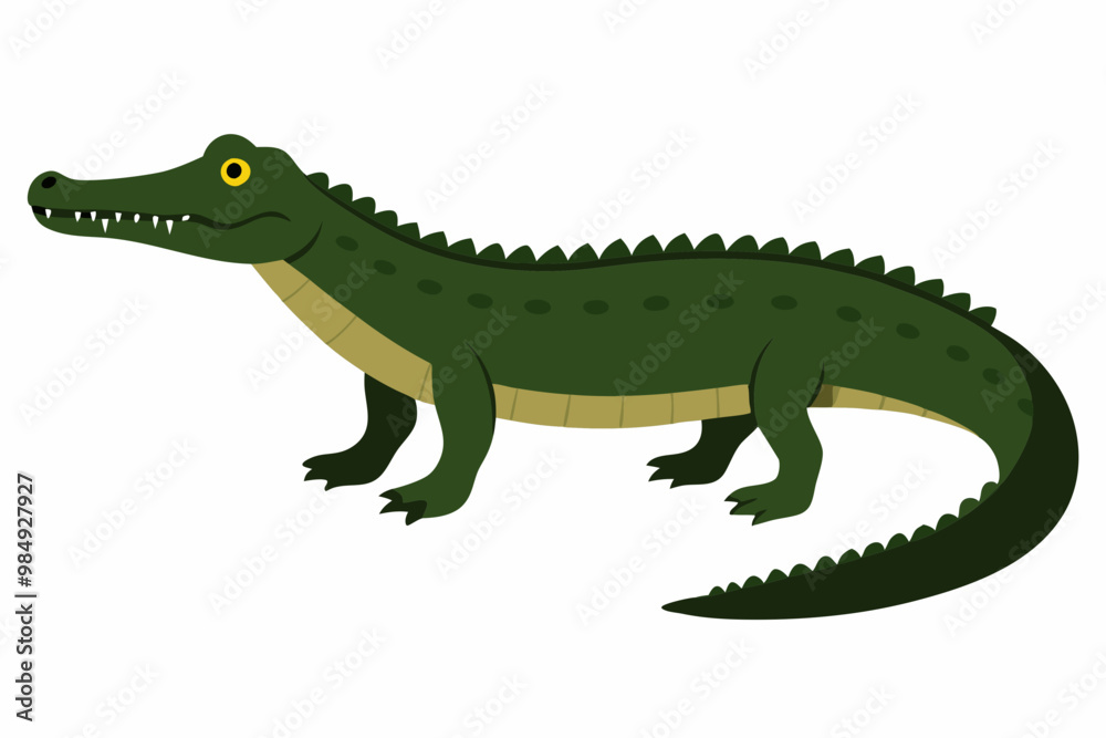 Fototapeta premium This is a detailed vector artwork of a Nile Crocodile in the savanna, perfect for wildlife-themed digital designs, nature illustrations, and educational projects.