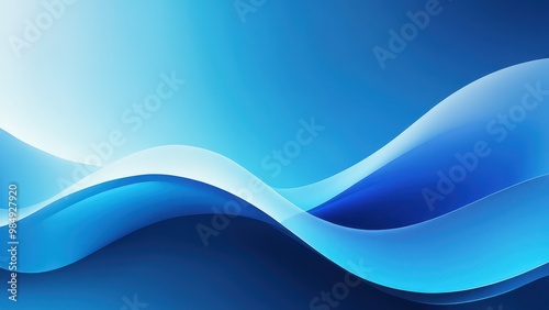 A smooth gradient design featuring flowing blue waves, ideal for backgrounds or digital art.