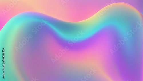 A smooth, colorful gradient wave featuring pastel hues, creating a serene and abstract visual aesthetic.