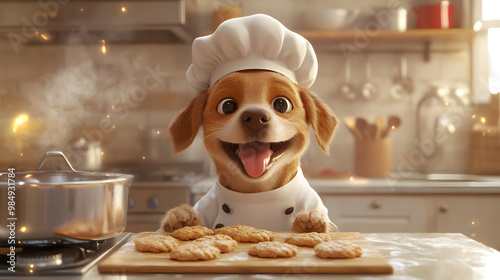 puppy, chef, dog, pet, hat, kitchen, cooking, food, funny, cook, domestic, animal, meal, epicure, breed, cap, culinary, cute, ravenous, job, mouth, professional, purebred, smart, uniform, lunch, apron