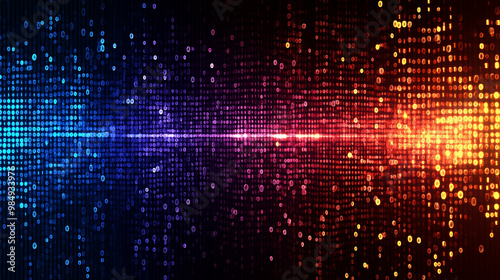 Wallpaper Mural Binary numbers matrix on walls in cyberspace Torontodigital.ca