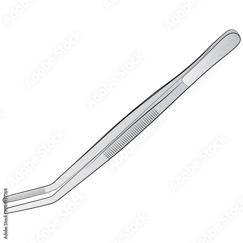 Medical curved tweezers also for Professional Aquarium Terrarium curved Feeding Tweezers illustration graphic