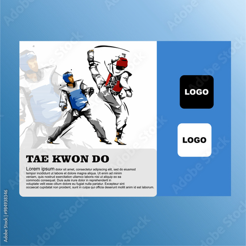 Elegant vector editable karate or taekwondo martial arts poster background design suitable for your martial arts championships, posters, banners and news