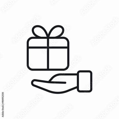 gift give hand icon sign vector