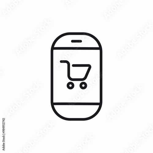 online store phone icon sign vector