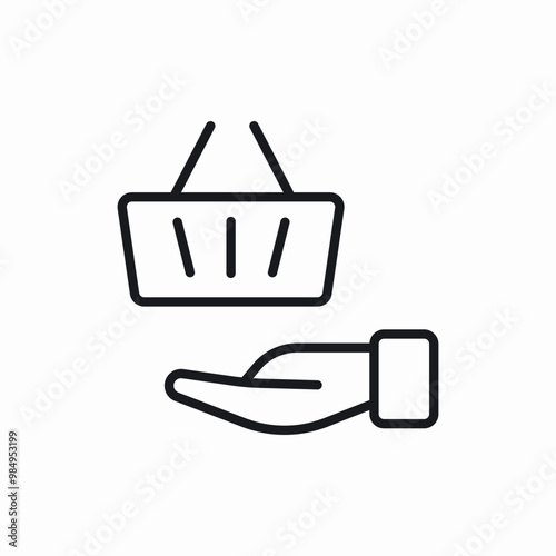 shopping basket hand icon sign vector