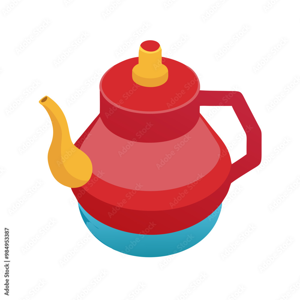 Obraz premium Colorful teapot design with a playful and modern style on a white background