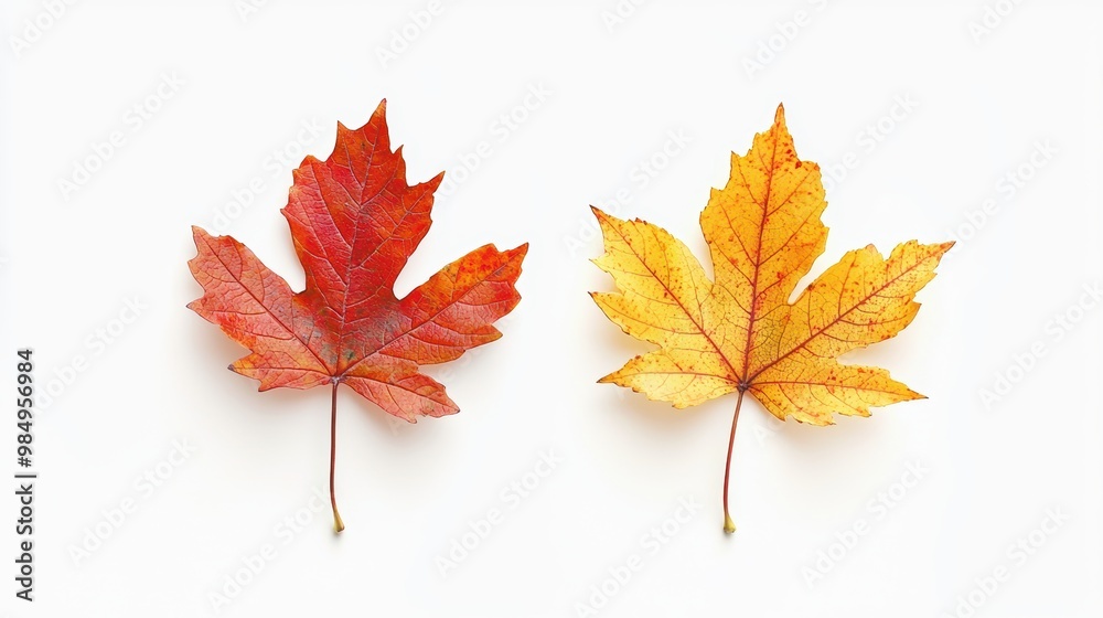 Vibrant Autumn Leaves in Red and Yellow Colors Vibrant Autumn Leaves in Red and Yellow Colors