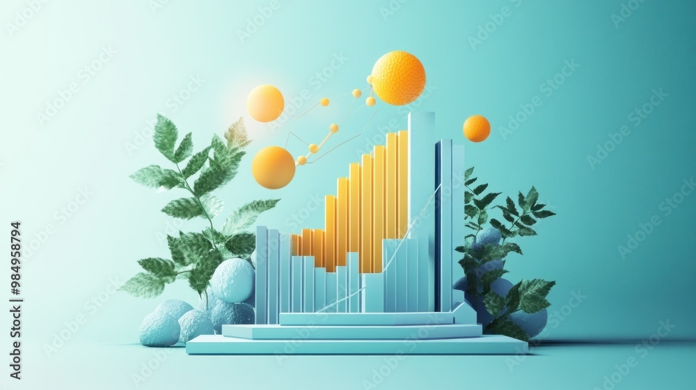 Abstract 3D Render of Geometric Shapes with a Blue and Yellow Color Palette Abstract 3D Render of Geometric Shapes with a Blue and Yellow Color Palette