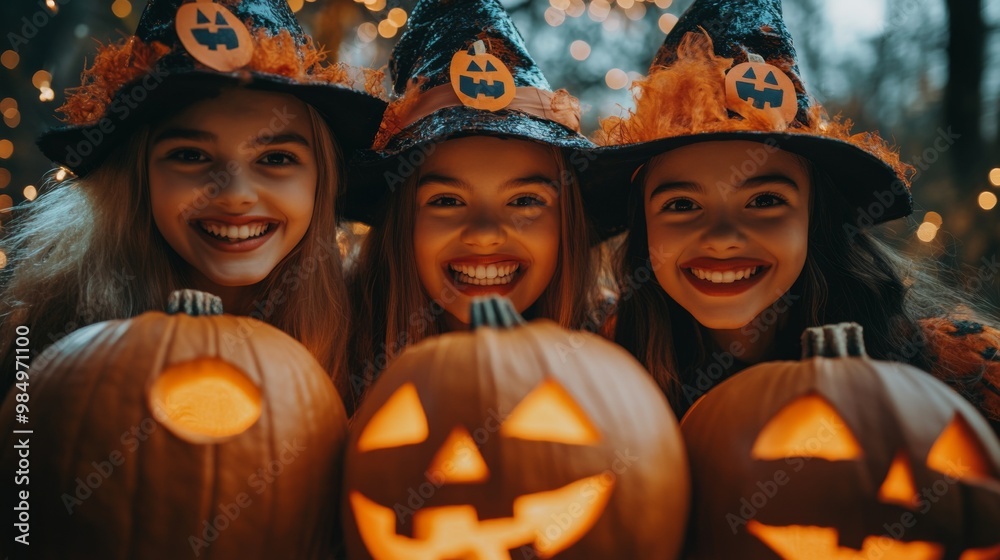 Halloween Witch Costumes and Pumpkin Decor Set Halloween Witch Costumes and Pumpkin Decor Set