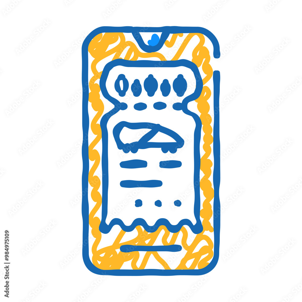 electronic ticket e-ticket doodle icon sketch vector. electronic ticket e-ticket sign. isolated symbol illustration electronic ticket e-ticket doodle icon sketch vector. electronic ticket e-ticket sign. isolated symbol illustration
