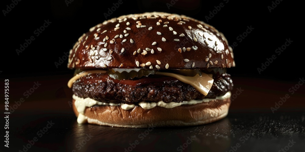 Teriyaki Wagyu Beef Burger with Cream Cheese
