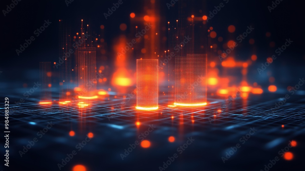 Fototapeta premium Urban planners utilize a digital twin to enhance city infrastructure with real-time data analysis in a dynamic future landscape. Generative AI