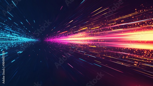 Abstract modern hight speed light arrow line technology effect. Modern abstract high speed motion. Colorful dynamic motion on a dark background. 