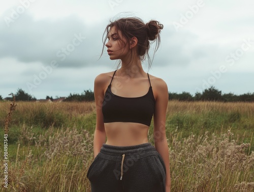 person in a field