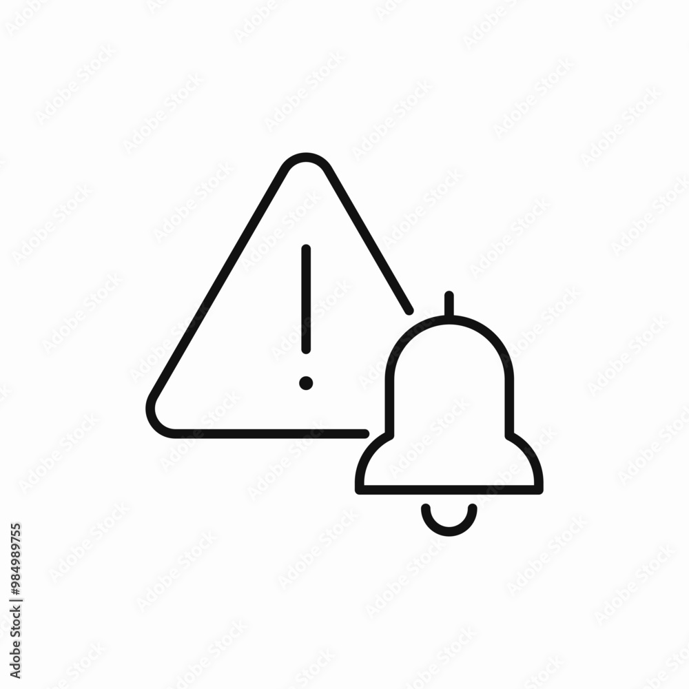 bell alert exclamation mark icon sign vector bell alert exclamation mark icon sign vector