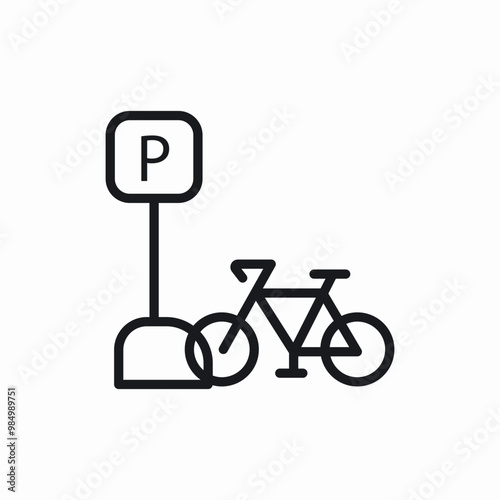 bicycle parking icon sign vector