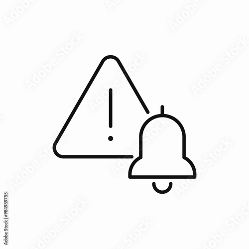 bell alert exclamation mark icon sign vector