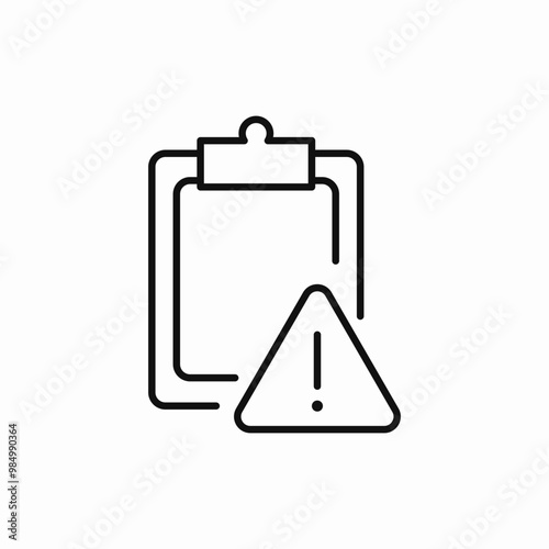 exclamation mark clipboard icon sign vector