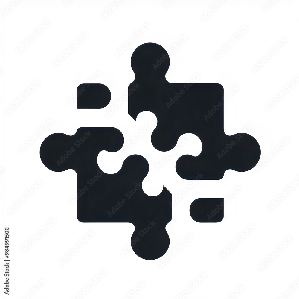 3d puzzle piece, jigsaw icon, logo on white background 3d puzzle piece, jigsaw icon, logo on white background