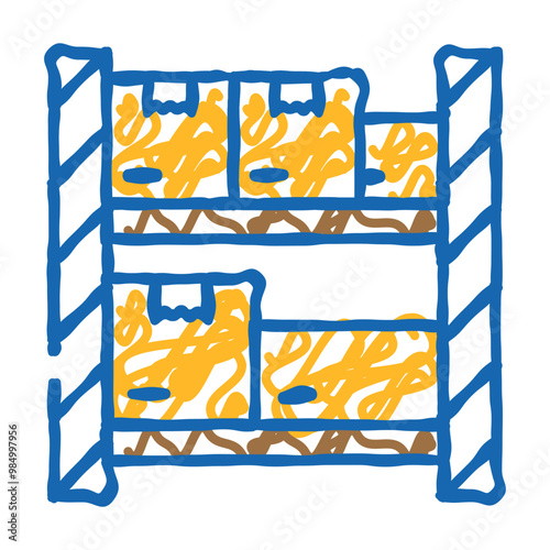 warehouse shelves wholesale doodle icon sketch vector. warehouse shelves wholesale sign. isolated symbol illustration
