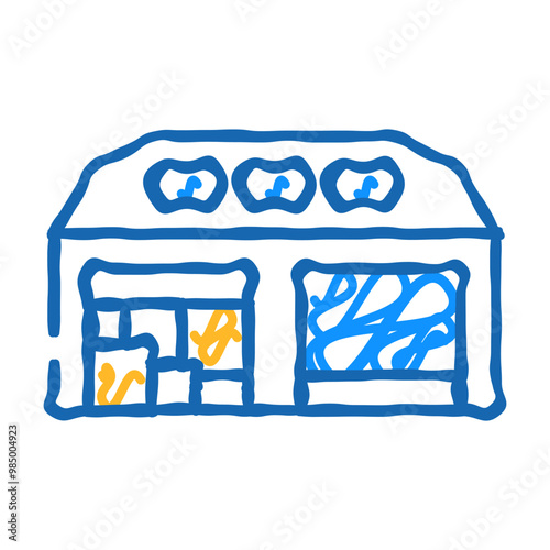 warehouse wholesale doodle icon sketch vector. warehouse wholesale sign. isolated symbol illustration