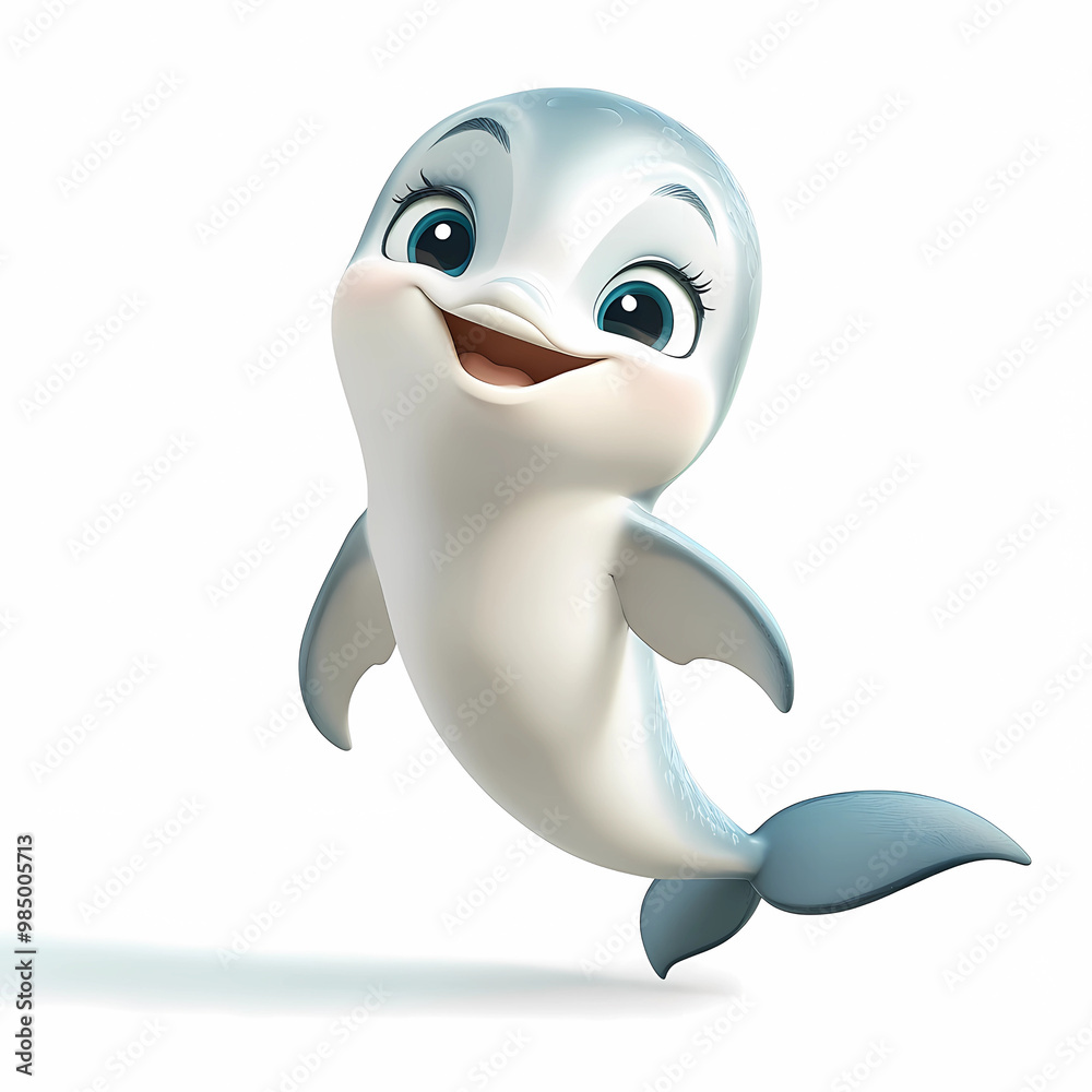 Naklejka premium dolphin isolated on white