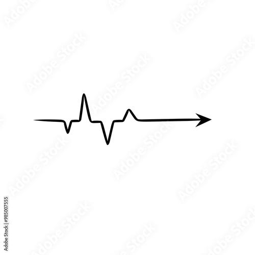 heartbeat line with arrow