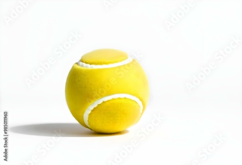 tennis ball positioned on an immaculate white background create with ai photo