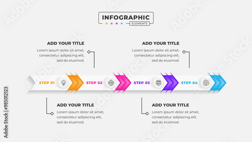 Vector 4 steps business process infographic design template