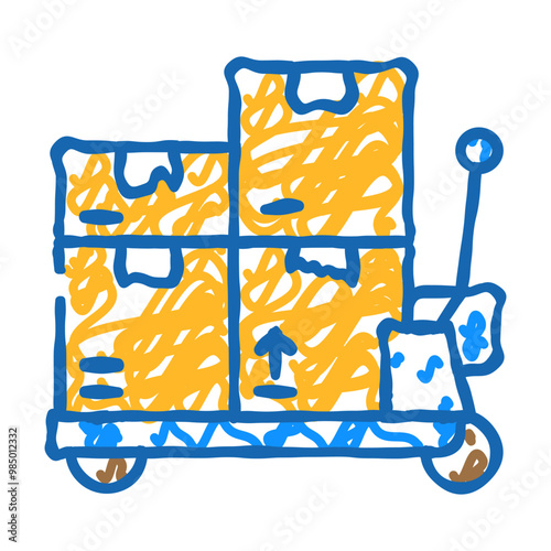 transporter cart wholesale doodle icon sketch vector. transporter cart wholesale sign. isolated symbol illustration